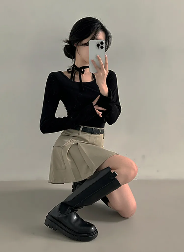 tシャツ ホルターネック リングストラップ リボンタイトップス GH25s088「Girlyhalo」 レディース c.u.l tシャツ ホルターネック リングストラップ リボンタイ